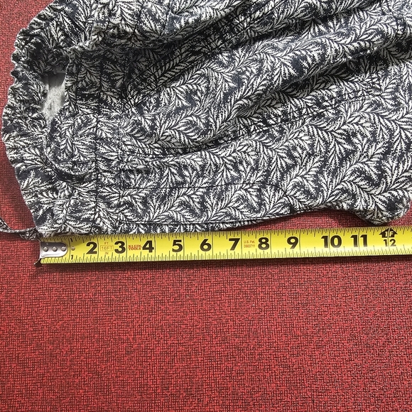 Anthropologie Linen Joggers Palm Leaf Pattern Black Ivory Drawstring Womens M - Picture 14 of 15